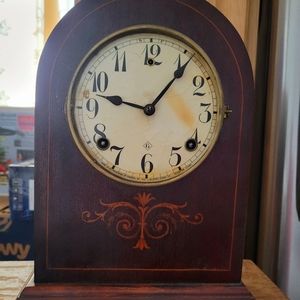 SOLD!Antique Mantle Time & Strike Clock